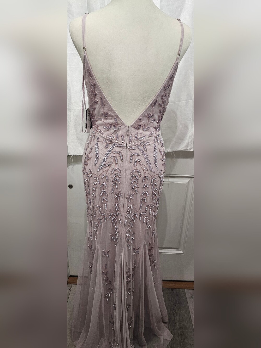 Marina Lavender Beaded Sequin Formal V-Neck Gown Size S NWT - Picture 5 of 13